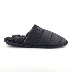 BENCH Kids Black Sherpa Quilted Puffer Slide On Slippers Fiber  Fill Size S / M